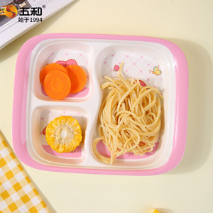 Five And Harmony Kids Divided Plate 3-Compartment Cartoon Design For Children Mealtime Use - Product Image 5