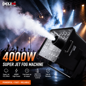 Máquina de Humo DELIFX Stage 4000W LED, Sin CO2, Super Fog Jet, Efecto de Humo Vertical de Alta Velocidad, Fuente de Humo para Espectáculos y Conciertos - Product Image 1