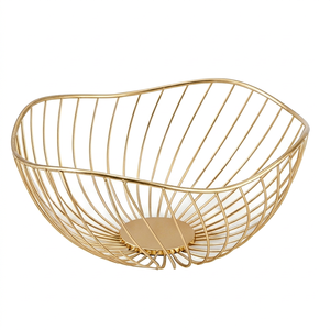 Modern <b>Gold</b> Wire Bowl <b>Storage</b> <b>Basket</b> for Multi-Purpose Neatening and Organization Stylish Home Accent - Product Image 1