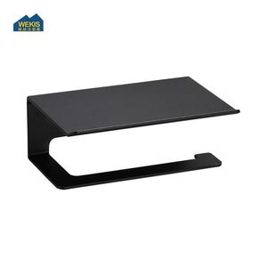 Portarrollos de Papel Higiénico y Toallas de Acero Inoxidable Negro, Moderno, de Pared, para Baño y Cocina, con Repisa para Teléfono Móvil - Product Image 2