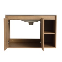 Meuble-lavabo flottant minimaliste avec vasque, bord biseauté à 45 degrés, porte à fermeture douce, pour appartement et hôtel