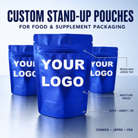 Sachet Doypack Personnalisé Imprimé avec Fermeture Zip Refermable pour Compléments Alimentaires, Emballage Anti-Humidité en BOPP VMPET PE