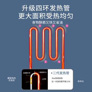 Freidora eléctrica comercial - de un solo cilindro/doble cilindro, múltiples especificaciones disponibles, olla para freír con cesta y tapa. - Product Image 6