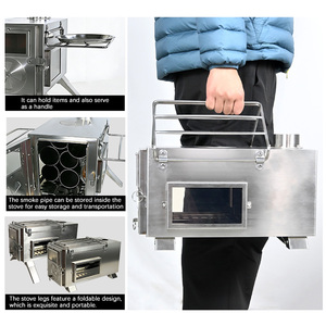 Poêle à bois portable INBESTCAMP, fabricant, taille améliorée, <span class=keywords><strong>chauffage</strong></span>, échantillon en verre portable sans fumée, national - Product Image 5