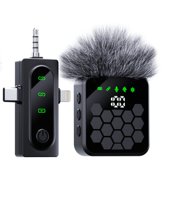 ميكروفون Lavalier لاسلكي صغير QY66 3-in-1 مسجل ميكروفون تسجيل G cast لاسلكي محمول للهاتف بودتكتوك لايف - Product Image 2