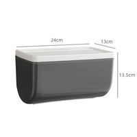 Grande boîte de rangement murale étanche porte-papier hygiénique en plastique PP ménager sans perçage accessoire de cuisine et de salle de bain