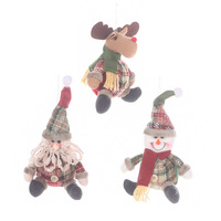 Bouton en tissu à carreaux écologique en gros ornement de Noël nouvelle poupée gros bonhomme de neige renne pour les décorations de maison festives événements
