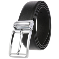 Ceinture en cuir véritable perforée réglable avec boucle à ardillon, style décontracté ou formel, personnalisable en usine pour hommes LY35-4079-4