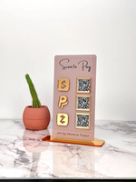 Acrylique Multi QR Code Signe Présentoir pour Instagram Facebook Lucite Google Social Media Sign Salon Sign Holder