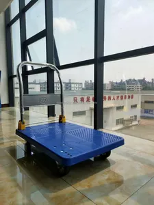 MW Trolley Manufactory 500/600kg Handtruck Hand Cart Industrial Plastic Foldable Platform Trolley