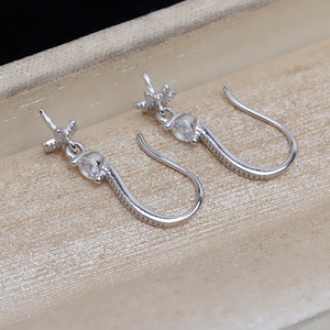 Boucles d'oreilles longues en argent S925 avec pampilles et perles personnalisées, accessoires de bricolage simples, perles semi-finies 917 - Product Image 4