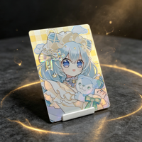 ODM Kartu Kustom Promosi Efek Laser UV 3D Holografik Cetak Digital Karton Holografik Motif Peri Hewan Cinta Bisnis Kustom
