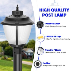 NGT Outdoor Lamp <b>Post</b> <b>Light</b> Dusk to Dawn Outside Lamp <b>Posts</b> Outdoor Lighting Exterior Gate Photocell Pillar Lantern <b>Post</b> <b>Lights</b> - Product Image 2