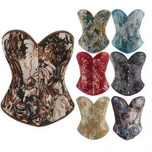 Corsé Romántico Vintage para Mujer, Faja Moldeadora con Diseño de Pintura al Óleo, Control de Abdomen, Corsé Renacentista, Top Corto para Mujer - Product Image 1