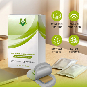 Tiras de película oral de hierro y ácido fólico al por mayor de fábrica OEM ODM para mejorar la absorción de folato, aliviar la fatiga y promover el bienestar cognitivo diario. - Product Image 4