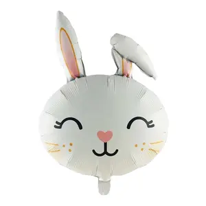 New design cartoon shape chicken bunny rabbit shaped aluminum film balloon holiday party decoration balloon for party