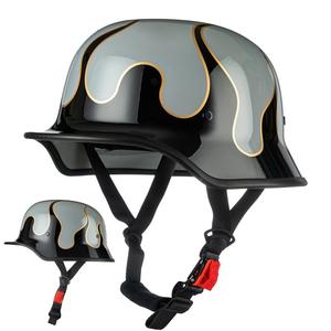 Casque de <span class=keywords><strong>moto</strong></span> vintage de style allemand personnalisé, casque de <span class=keywords><strong>moto</strong></span> demi-casque, casque de <span class=keywords><strong>moto</strong></span> d'été, casque de <span class=keywords><strong>moto</strong></span> gourd - Product Image 5