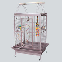 Grande cage de luxe de style villa pour perroquets, en fil d'acier à faible teneur en carbone, cage de reproduction rectangulaire pour perroquets gris avec intérieur spacieux, Chine