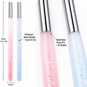 7Pcs Metal Handle Nail Liner Brush <b>Set</b> <b>Crimped</b> Flat Oval Nylon Tips for Salon Gel Manicure - Product Image 3