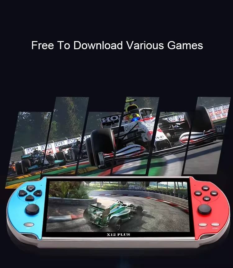 X12プラス7インチHDスクリーンハンドヘルドゲームプレーヤー