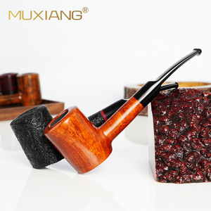 Muxiang Handmade Briarwood Pipe Straight Type Tobacco Pipe For Desktop Use - Product Image 1