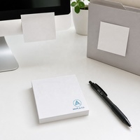Bloc de Notas Adhesivas Blancas STASUN de 75x75 mm, 50 Hojas, Impresión de Logotipo Personalizado, Blocs de Notas de Papel para Oficina, Escuela, Hogar, Regalos Promocionales