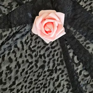 Leopar baskı dantel kumaş yeni tasarım 2022 iç çamaşırı dantel popüler ve ucuz kadın elbisesi