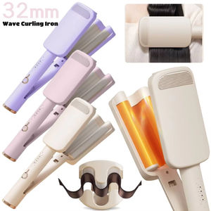 Fer à boucler en U de 32 mm en forme d'œuf, motif maïs, pour grandes boucles ondulées, outil de coiffure - Product Image 1