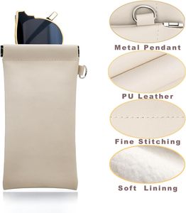 לוגו מותאם אישית ארגונית נסיעות נייד קטן סחיטה משקפי שמש מקרה ארנק Pu פאוץ - Product Image 3