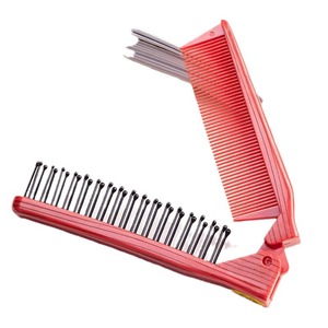 Peigne à cheveux pliable en plastique grand format pour salon, coiffure, voyage, massage, couleur rouge vin - Product Image 5