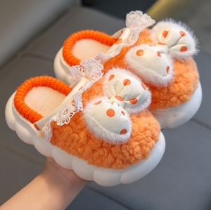 Zapatillas de algodón para niños de todas las edades de invierno, zapatos de felpa mullidos cálidos de princesa para niñas - Product Image 5