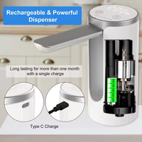 Dispenser air lipat Tombol sentuh, 3 pengaturan kuantitatif pompa air minum Display LED pengisian Tipe C