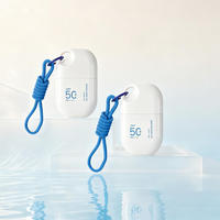 Flacon de crème solaire en HDPE de 40 ml avec cordon, conteneur en plastique souple portable pour crème UV de voyage