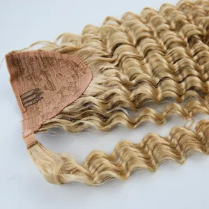 Factory Outlet 100% Virgin Remy Human Hair Extension Natuurlijke Menselijk Haar Steil Paardenstaart Mix En Snap Paardenstaart Extensions