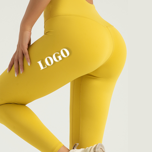 Leggings en gros avec logo personnalisé, collants intégrés, pantalons de yoga push-up pour femmes, en nylon - Product Image 5