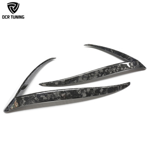 Canards de brouillard avant en fibre de carbone forgés MODEL X pour Tesla <span class=keywords><strong>MODELX</strong></span> 2022 + Car Bumper Splitter Dry Carbon Fog Light Frame Superlay - Product Image 2
