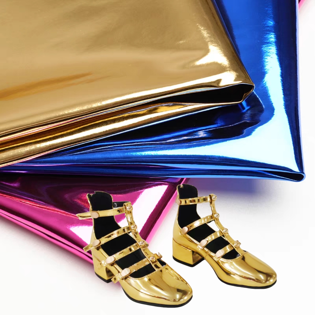 PU Synthetic Leather High Glossy SHINY PVC Waterproof Mirror Fabric for Shoes Clothing Handbags & Bag Use Cuero Sintetico Espejo