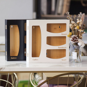 Black Bamboo ziplock bag storage organizers for kitchen  quarts  sandwiches and snacks box