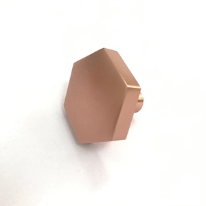 Modern Sharp Six-angle furniture <strong>cabinet</strong> drawer hexagon pull handles <strong>knob</strong> with Brush Brass <strong>gold</strong> and rose <strong>gold</strong> color - Product Image 2