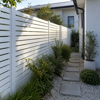 Panneaux de clôture modernes noirs à lamelles horizontales en aluminium, 6 pieds, 3D, résistants au vent, ventilés, robustes, pour jardin extérieur