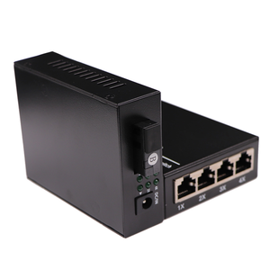 Convertidor de Medios de Fibra Óptica para Equipos Electrónicos Ethernet, 4 Puertos Ethernet, 1 Puerto, 20KM - Product Image 3