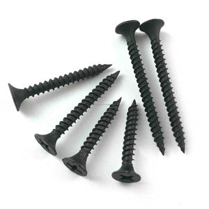 براغي فوسفات سوداء برأس مسطح للألواح الجبسية 6 × 1 للصفائح المعدنية مترية 3.5 × 25 - Product Image 1