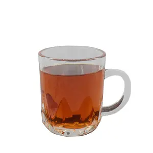 Factory Price 8oz Saudi Blinkmax Glass Tea Cup Mug, Glasses Cup For Bubble Tea With Handle