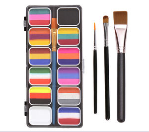 Paleta de <span class=keywords><strong>pintura</strong></span> facial activada por agua fácil de limpiar para <span class=keywords><strong>Halloween</strong></span> <span class=keywords><strong>pintura</strong></span> facial 12 colores fiesta <span class=keywords><strong>cara</strong></span> <span class=keywords><strong>pintura</strong></span> corporal - Product Image 2