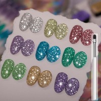 Vernis à ongles gel UV style français, effet poussière de diamant Dreamscape, 9 couleurs, longue tenue, pour DIY