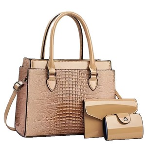 Sac fourre-tout décontracté grande capacité pour femme, sac à bandoulière pratique avec fermeture éclair, nouveau ensemble trois pièces transfrontalier avec motif <span class=keywords><strong>crocodile</strong></span> - Product Image 5