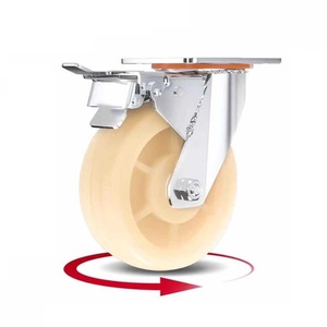 Naylon tekerlek endüstriyel el arabası tekerleği plaka yönlü yük taşıyan sarhoş tekerlek ile evrensel ağır tekerlekler - Product Image 3