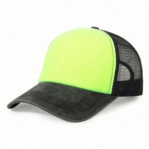 หมวกแก๊ปปักโลโก้คุณภาพสูง 5 แผง ผ้าฝ้ายทวิลสีดำ ขายส่ง หมวกตาข่ายแบบ Trucker สั่งทำได้ - Product Image 6