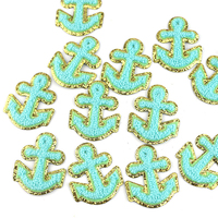 Serviette à paillettes dorées pour avion, flamant rose, palmier, patchs en chenille, appliques personnalisées, logo de créateur, patchs en chenille à repasser