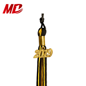 Borlas <span class=keywords><strong>de</strong></span> graduación doradas y negras <span class=keywords><strong>de</strong></span> 2 colores para gorra - Product Image 2